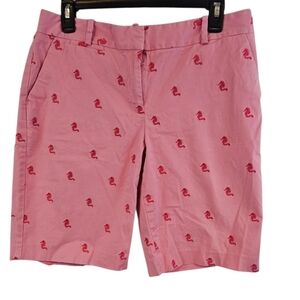 3/$25 Talbots Size 8 Pink Shorts with Seahorse Design